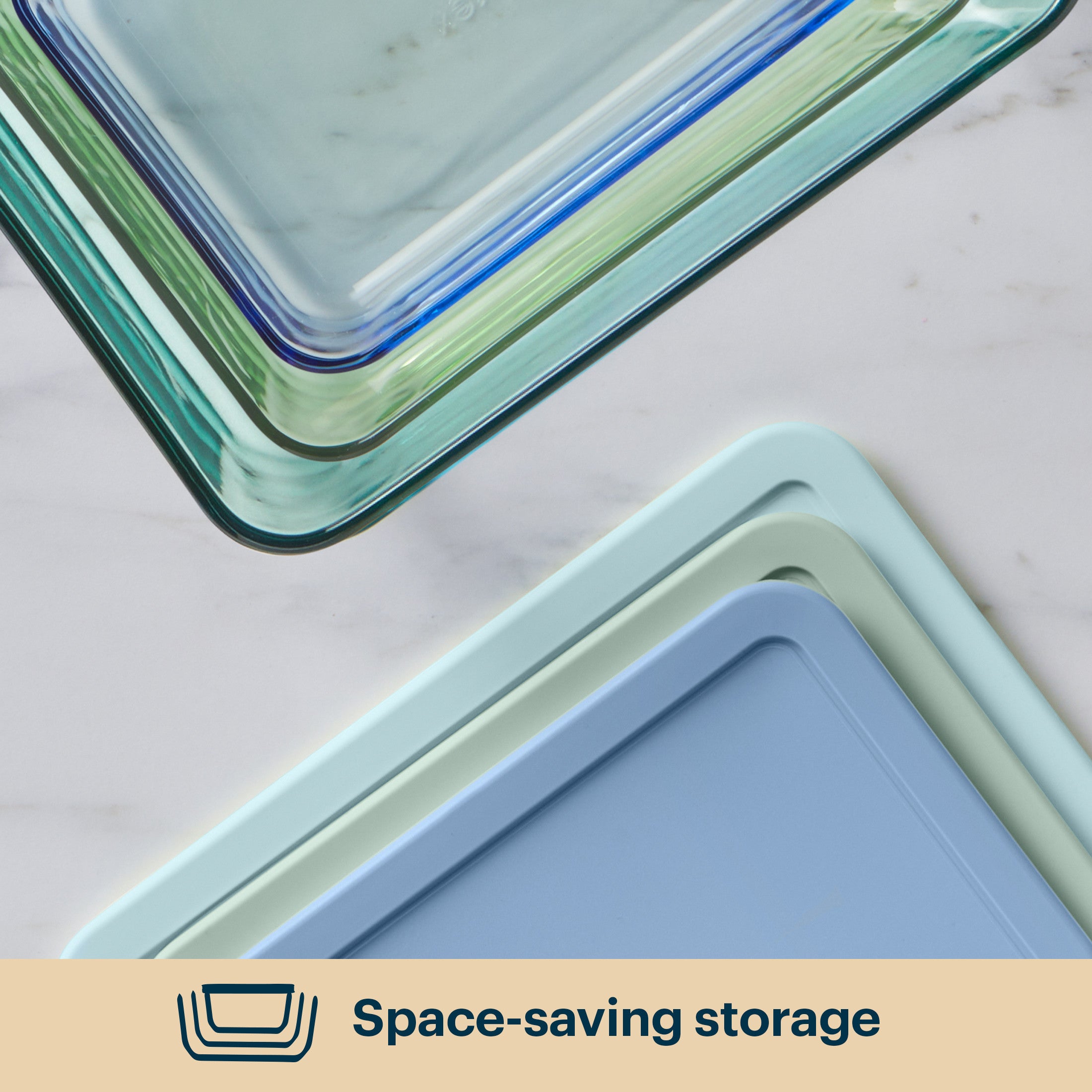 Pyrex? Simply Store? Tinted Glass Rectangle Storage Containers. 6-pc Set. Mixed Colors - Image 5