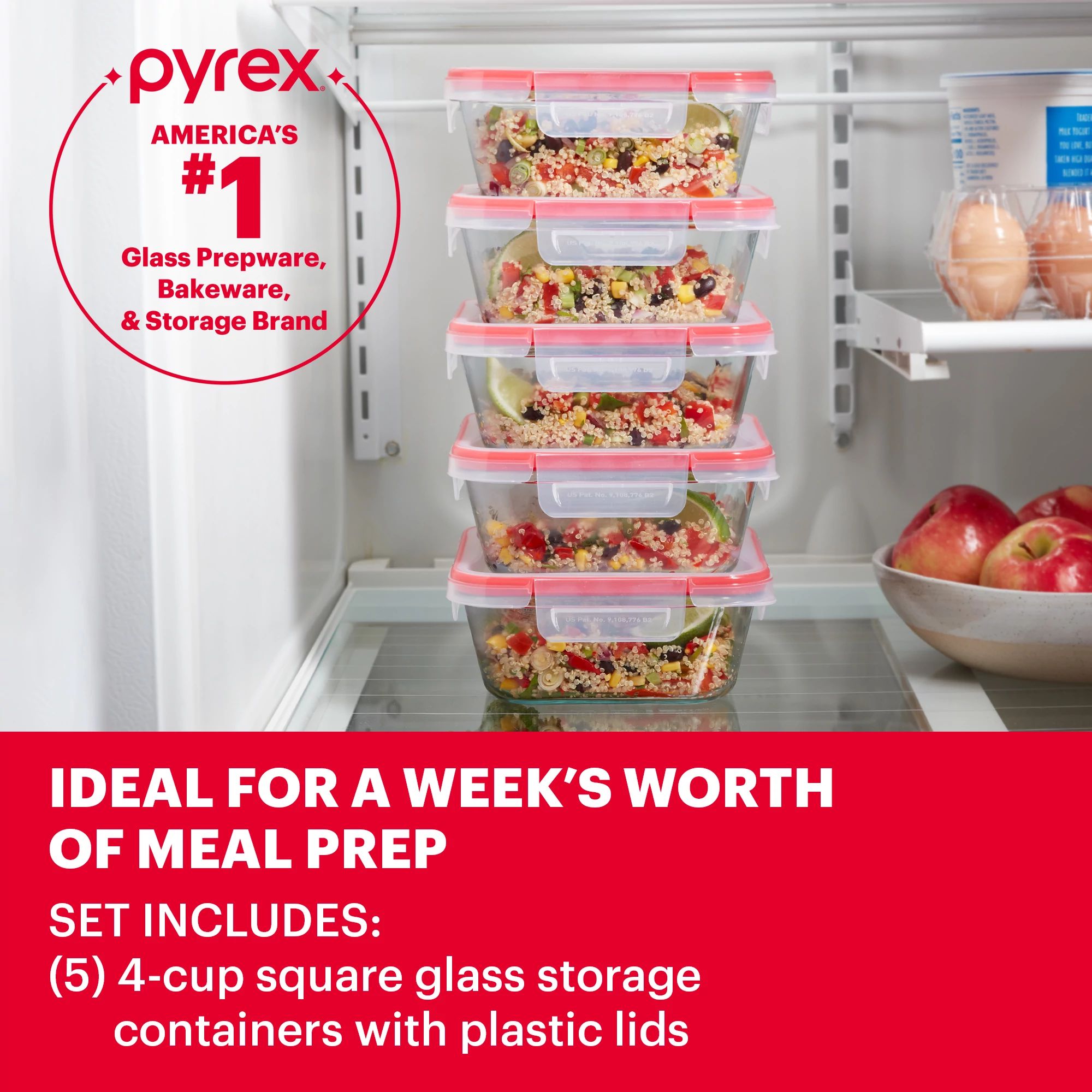 Pyrex? Freshlock? 10-piece Meal Prep Glass Storage Set - Image 3