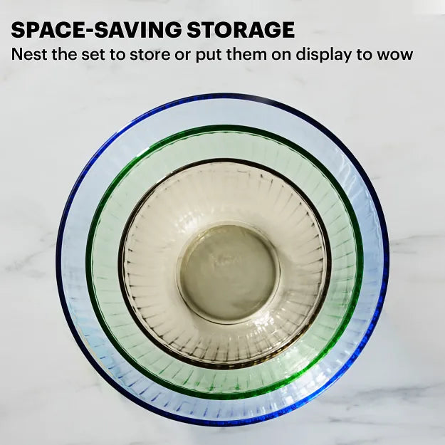 Pyrex® Colors Sculpted Tinted 3-piece Mixing Bowl Set - Image 4