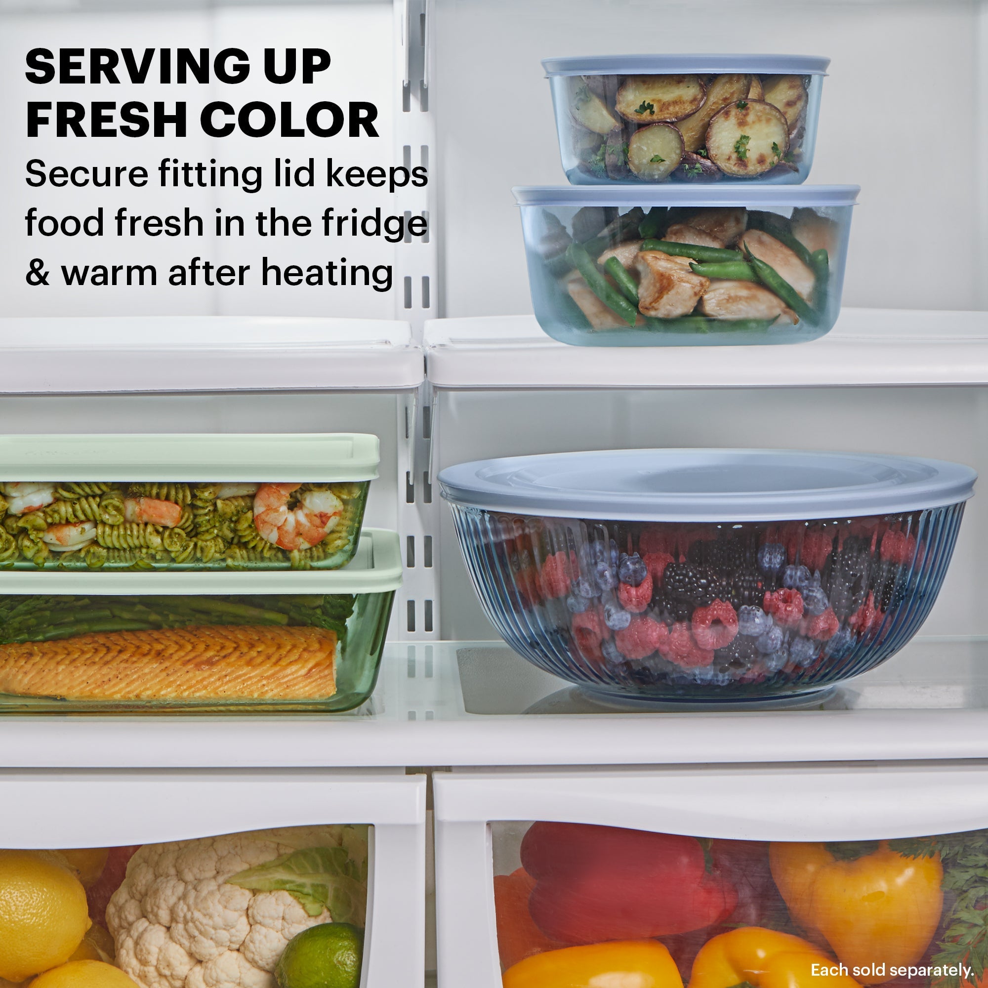 Pyrex® Colors Sculpted Tinted 4.5-quart Mixing Bowl with Lid. Blue - Image 3