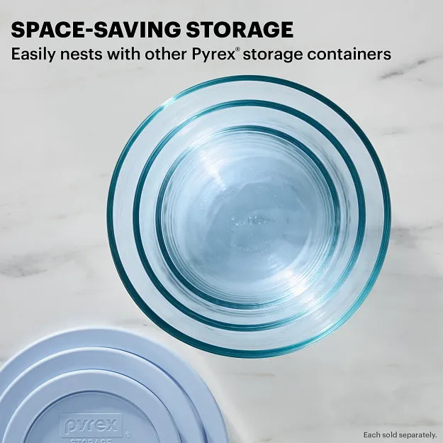 Pyrex? Simply Store? Tinted 6-piece Round Storage Value Pack with Blue Plastic Lids - Image 5