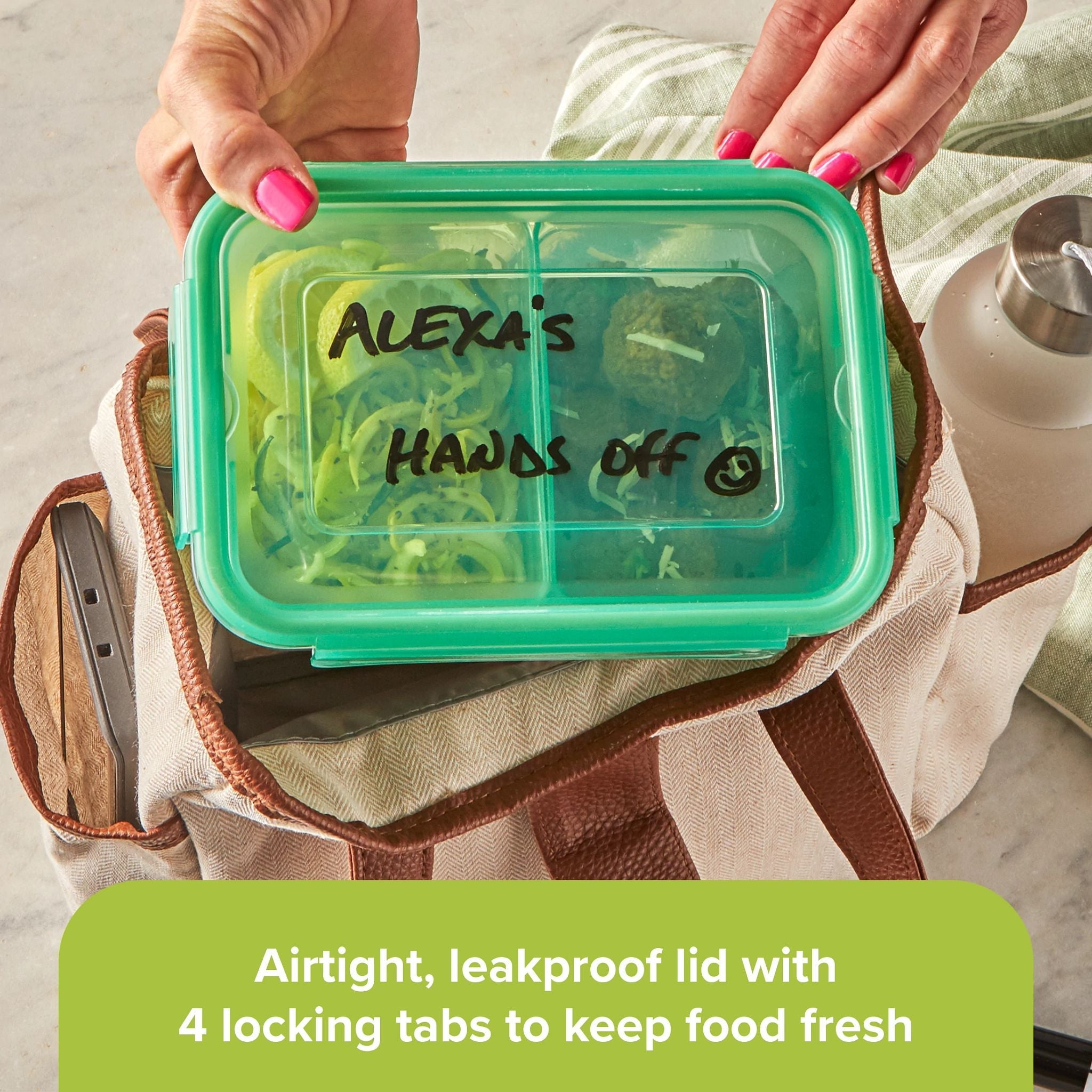 Snapware? Meal Prep Divided: 4.6-cup Rectangle Storage Container. 2-Section - Image 4